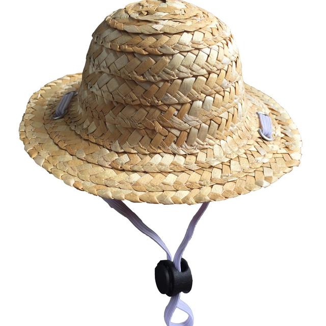 WOWOWMEOW Adjustable Pet Woven Straw Hat