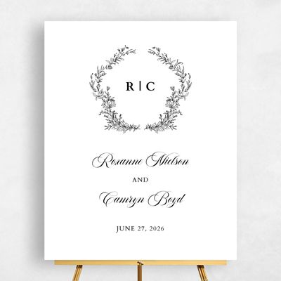 White Wedding Sign - Eleanora Portrait