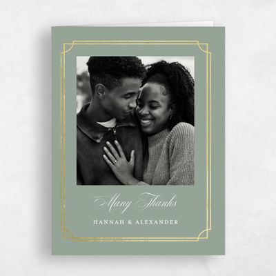 Sage, Green Wedding Thank You - Vernazza Photo Foil