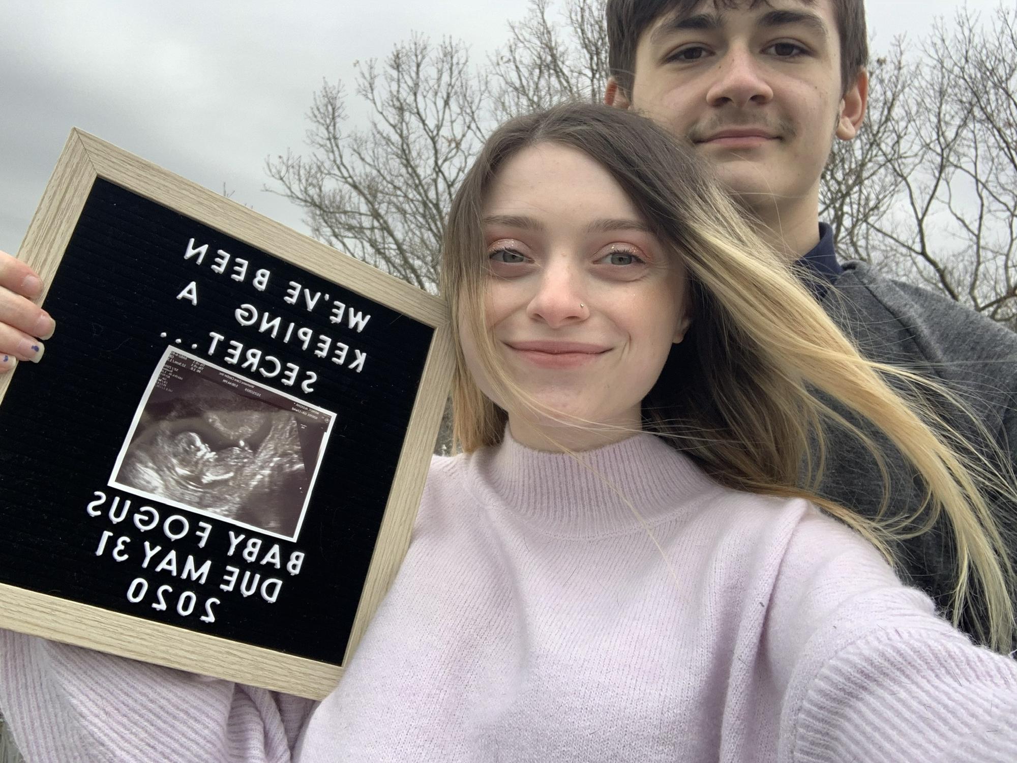 Announcing we were pregnant with Grayson!🩵