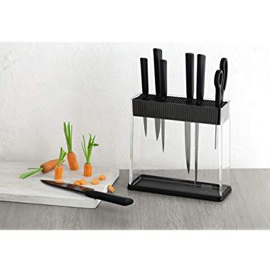 Kuhn Rikon Vision Clear Slotted Easy-to-Clean Knife Stand/Block, Rectangle