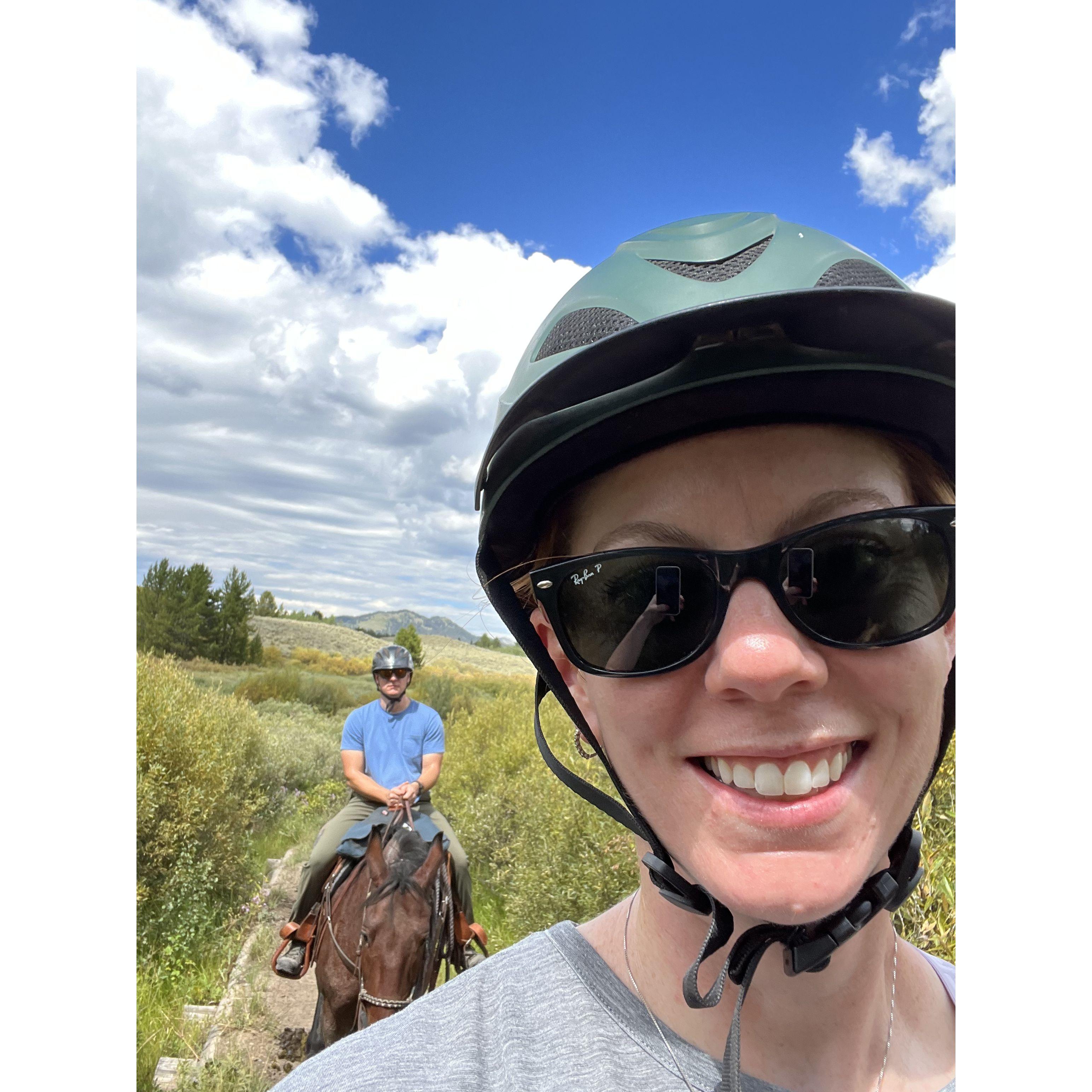 Horseback riding through the Grand Tetons on August 25, 2023