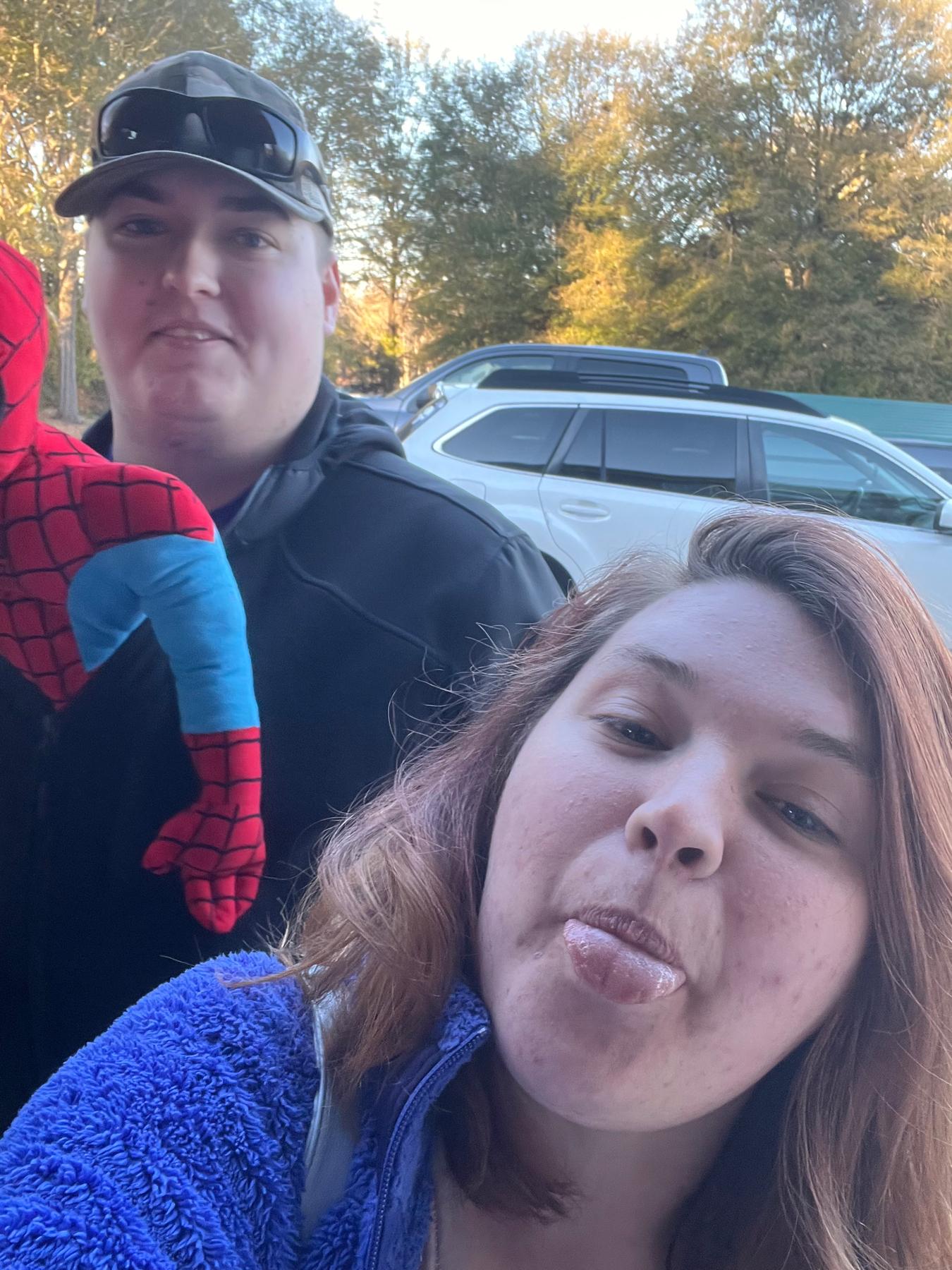 One of our first photos together (most of our 1st pics involved spider-man) 😂