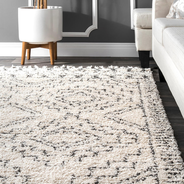 nuLOOM Rugs, Vasiliki Off-White Moroccan Tribal Tassel Area Rug | Zola