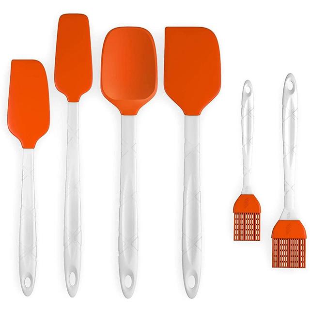 M KITCHEN WORLD Silicone Spatula Set and Silicone Pastry/Basting Brushes Bundle