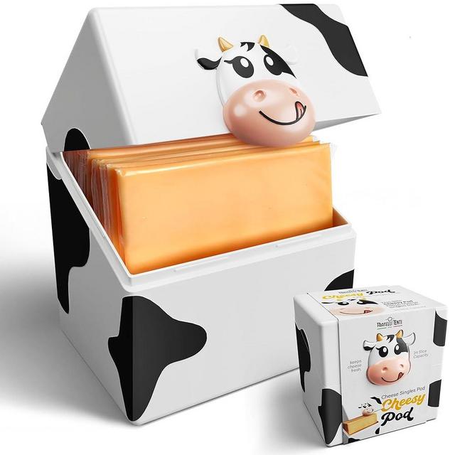 Cheesy Pod – Sliced Cheese Container for Fridge - Airtight, BPA-Free Plastic Storage for Deli Cheese Slices – Stackable, Dishwasher-Safe, and Odor-Free – Keeps Cheese Fresh Longer