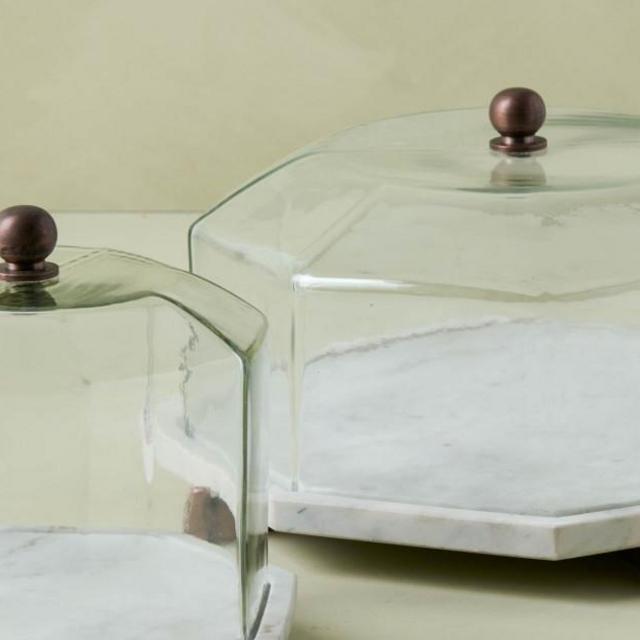 Marble and Copper Cake Stand