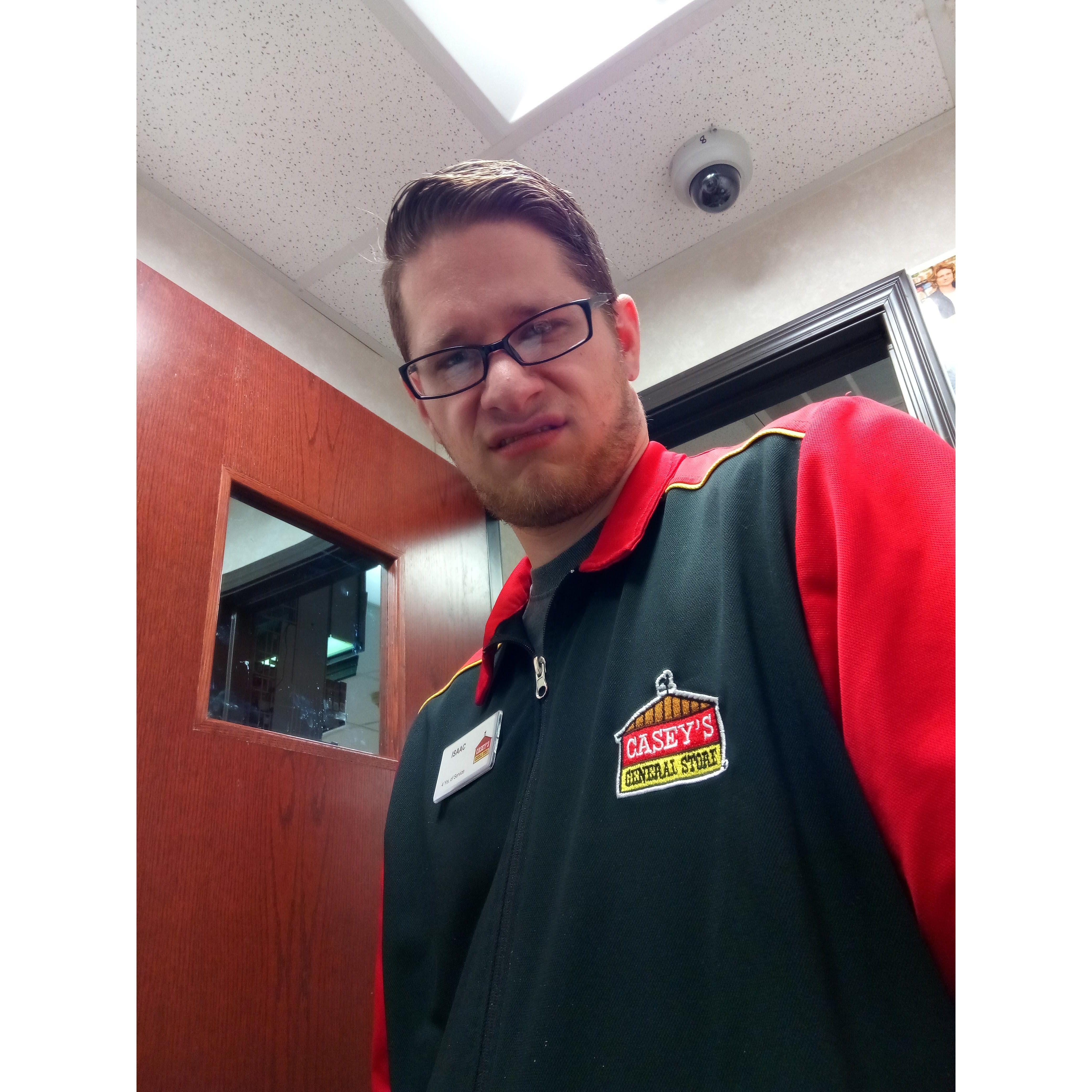 We worked together at Casey's, where we met and got to know each other