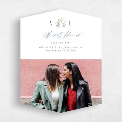White Diamond Wedding Save the Date - Olmo Portrait