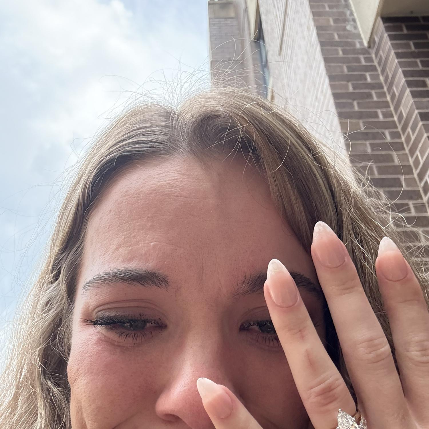 Crying because I got proposed to