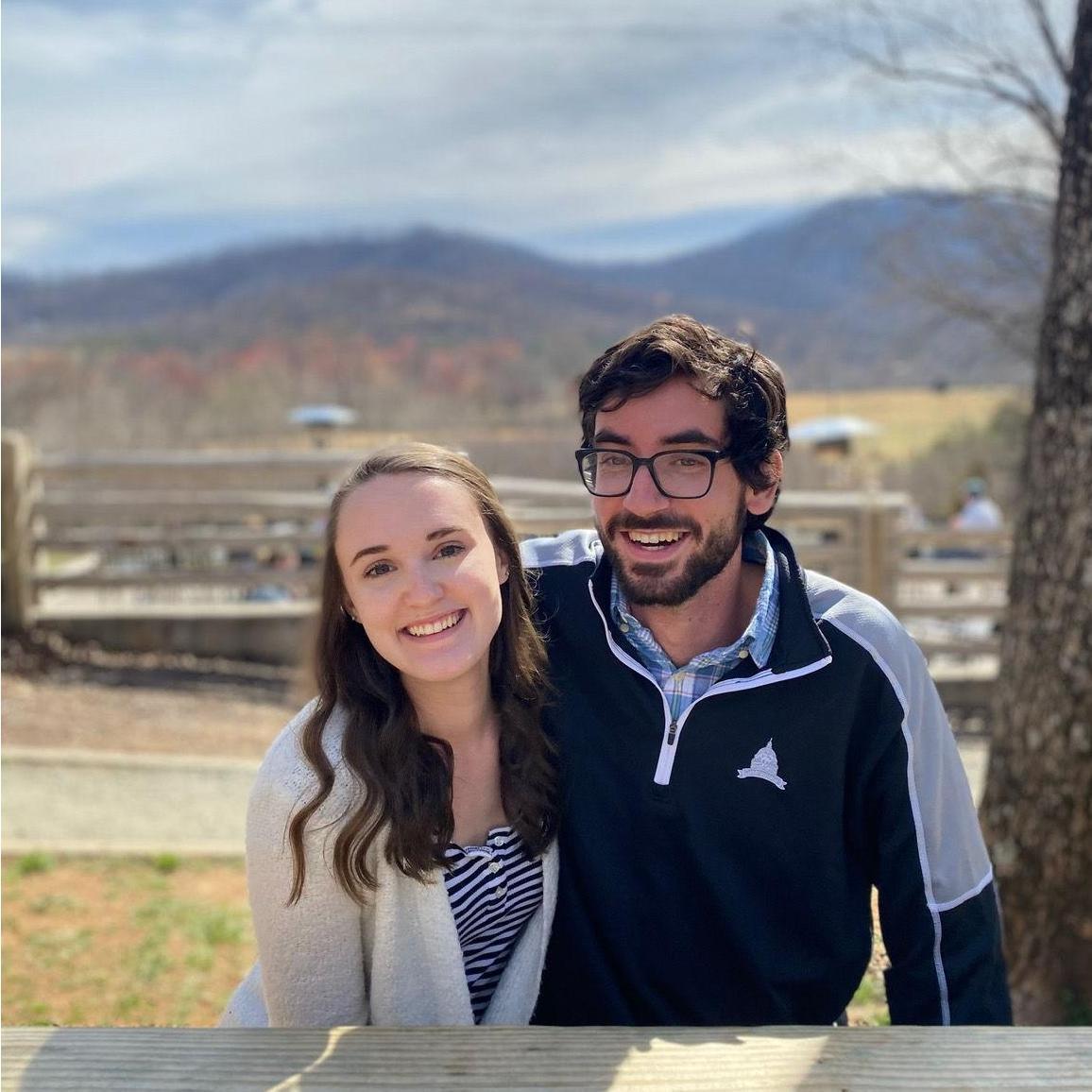 Bride and groom enjoying a weekend at Bold Rock Cidery!