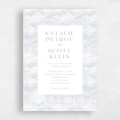 Periwinkle Gray, Grey Wedding Invitation - Orion Portrait