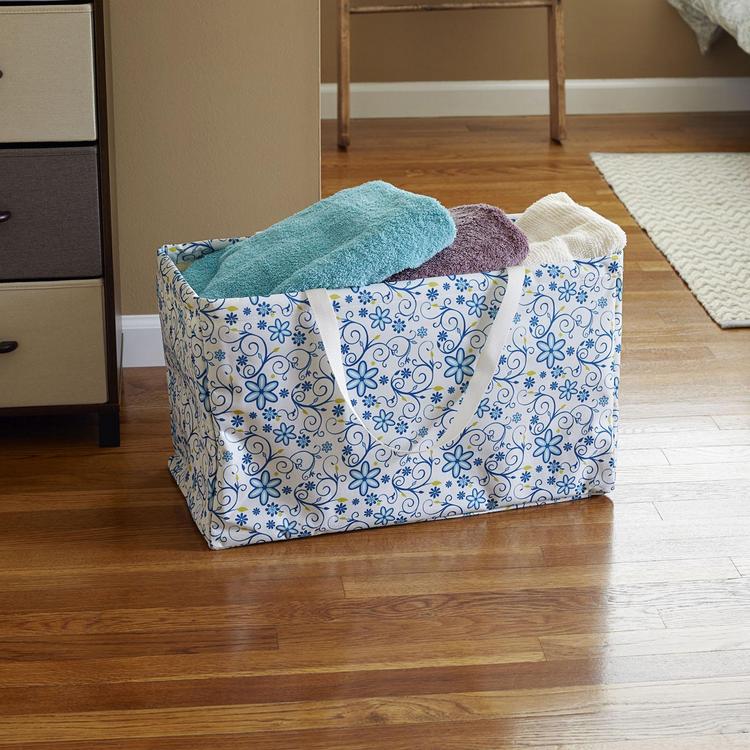 Household Essentials Krush Floral Rectangle Utility Tote Bag with