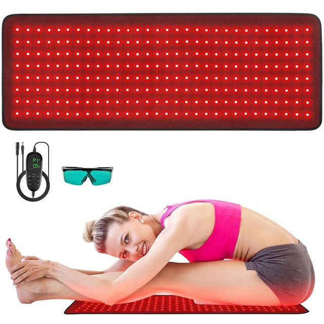 Red Light Therapy Pad Wearable 660nm & 850nm Infrared Light Therapy Mat Devices 31.5" x 11.8" Large Wrap Belt for Body Back Shoulders Waist Joint Muscle Pain Relief