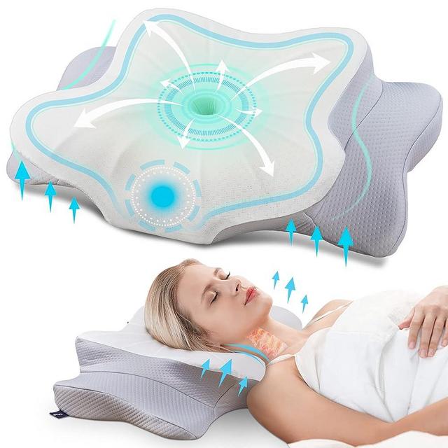 DONAMA Cervical Pillow for Neck Pain Relief,Contour Memory Foam Pillow,Ergonomic Orthopedic Neck Support Pillow for Side,Back and Stomach Sleepers with Breathable Pillowcase-King Size