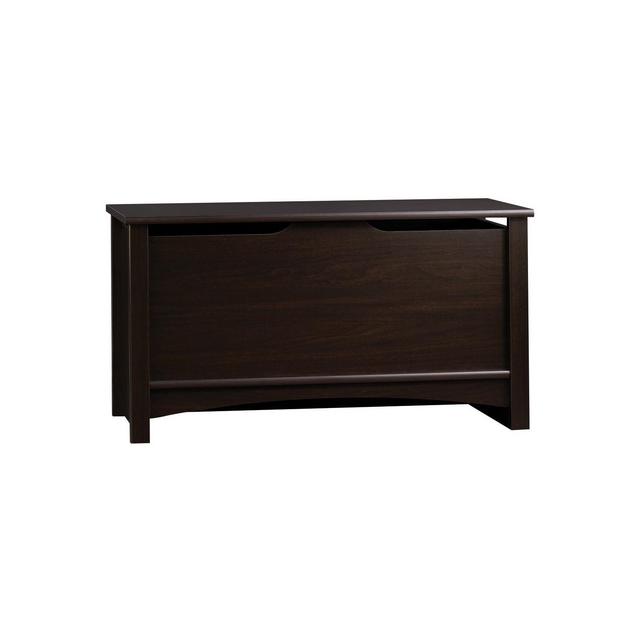 Shoal Creek Storage Chest with Lid Stay Safety - Jamocha Wood - Sauder