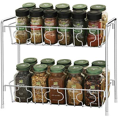 SimpleHouseware 2-Tier Kitchen Counter Organizer Spice Rack, Chrome
