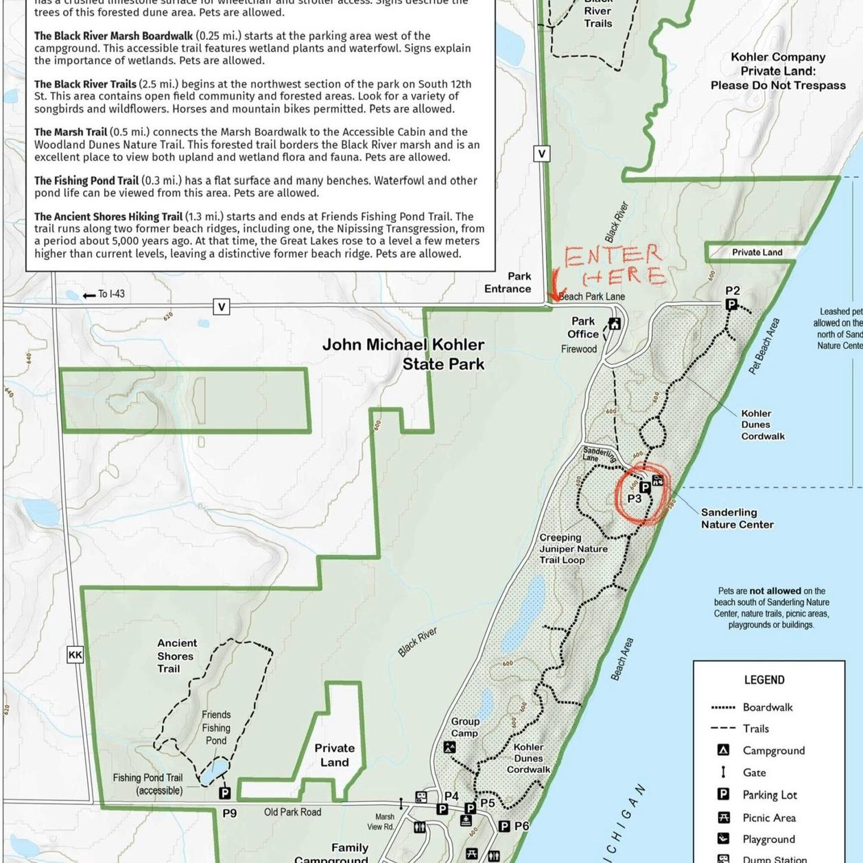 The ceremony will be held directly off of lot “P3” near the Sanderling Nature Center. There’s plenty of parking and the beach is readily visible from there. You can’t miss it!