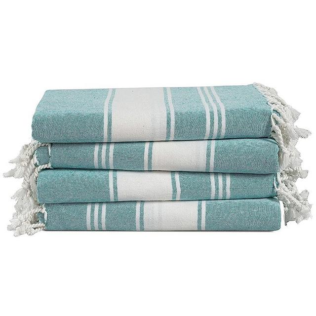 LANE LINEN 100% Cotton Beach Towel with Bag 4 Piece Towels Oversized 39"x71" Pool Absorbent Extra Large Quick Dry Sand Travel Towel - Hunter Green