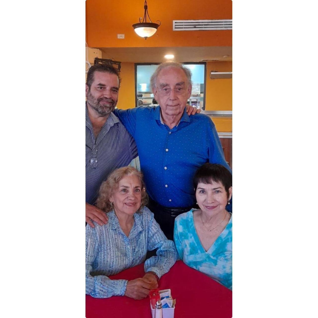 Bibi's dad, her oldest brother, Javier, and her two aunts, Hilda and Elsa.