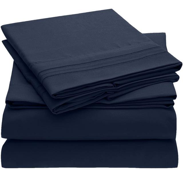 Mellanni Full Size Sheet Set - Hotel Luxury 1800 Bedding Sheets Pillowcases - Extra Soft Cooling Bed Sheets - Deep Pocket up to 16" - Wrinkle, Fade, Stain Resistant - 4 Piece (Full, Royal Blue)