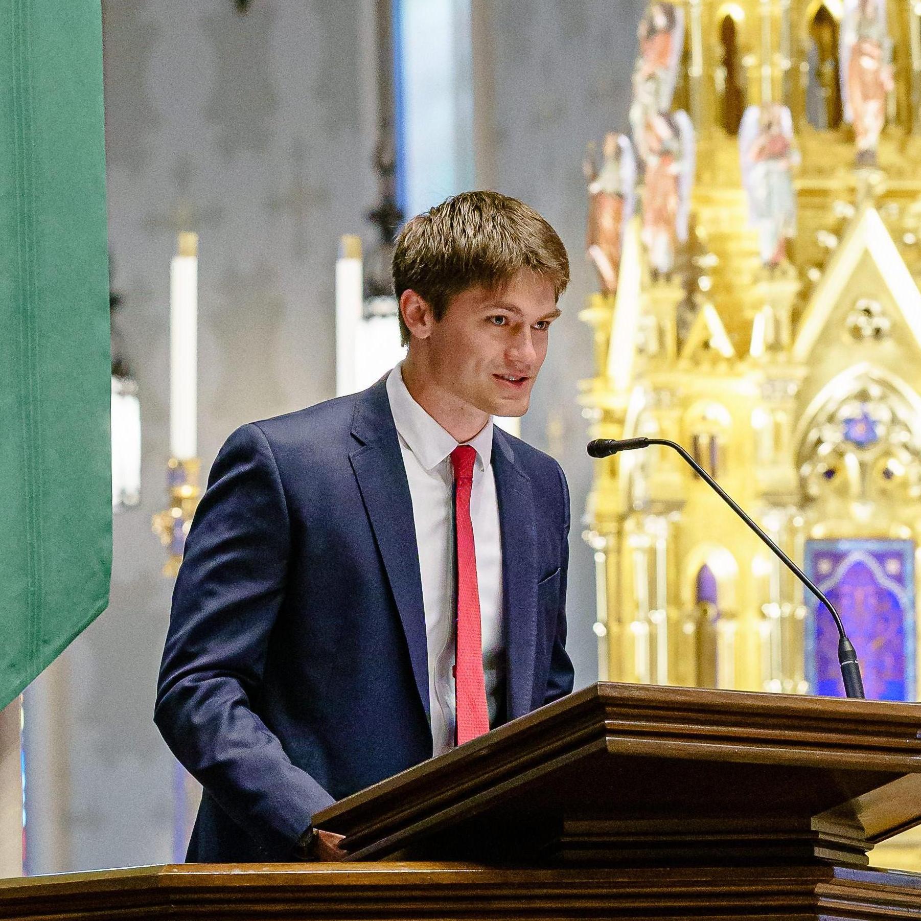 Alex reading at McKenna & Jacob Schaefer's wedding