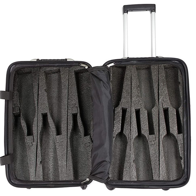 VinGardeValise - Up to 12 Bottles & All Purpose Wine Travel Suitcase (Burgundy)