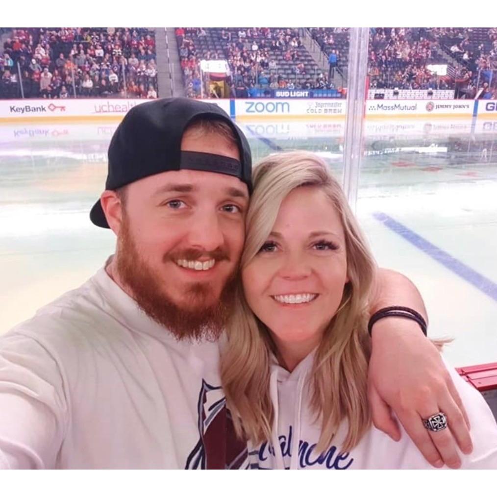 Oli came to Denver to visit Caitlin for her birthday and we of course went to an Avs game! Cool story- Oli made the Tshirt he is wearing when he was a young boy and always loved the Avs!