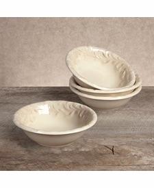 GG COLLECTION Acanthus 6 Inch Dessert Bowls Set of 4 Cream