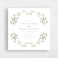 Green Wedding Invitation - Verdure Square