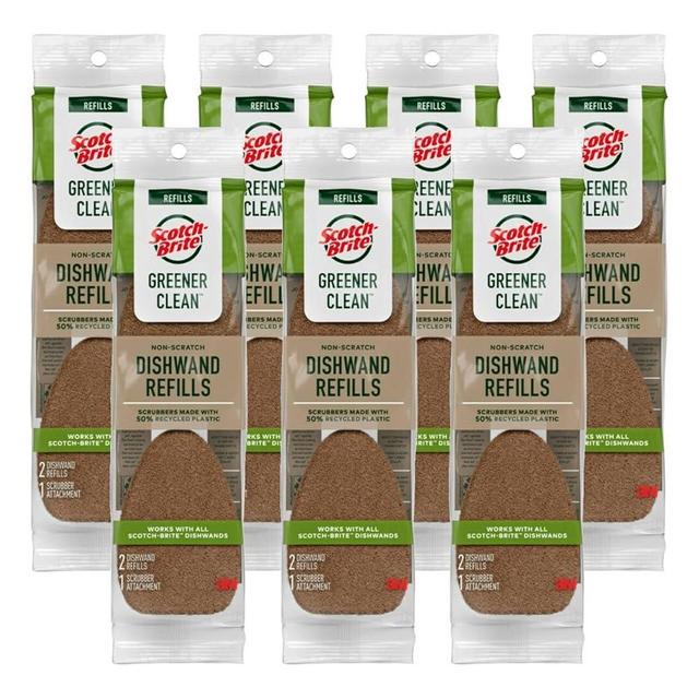 Scotch-Brite Greener Clean Non-Scratch Dishwand Refill, 14 Dish Wand Sponge Refills, Best for Nonstick Pots and Pans, Glass, Tubss & Showers, Fits All Scotch Brite Dishwands