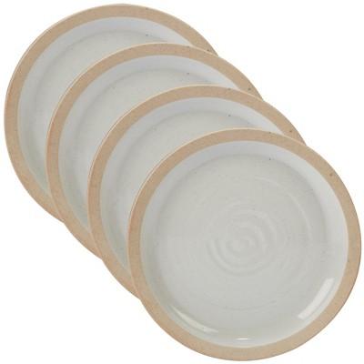 Certified International Artisan Ceramic Salad Plates 9" White/Brown - Set of 4