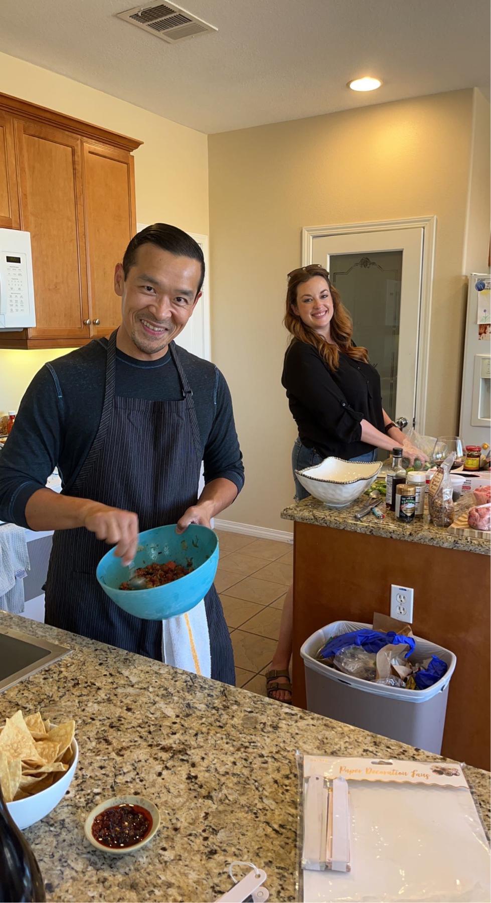 The one place you can always count on finding these two! In the kitchen, doing what they love, for those they love.