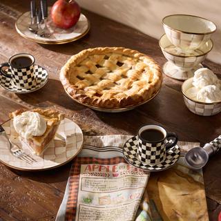 Courtly Check Stoneware Espresso Cup & Saucer, Set of 2