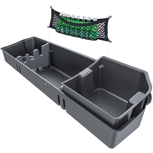 WHALEMOTOR Underseat Storage Compatible with Ford F150(2015-2026)&Super Duty(2017-2026) SuperCrew/Crew Cab, Upgraded Rear Under Seat Organizer Cargo Box for F-150 F250 F350 F450 F550