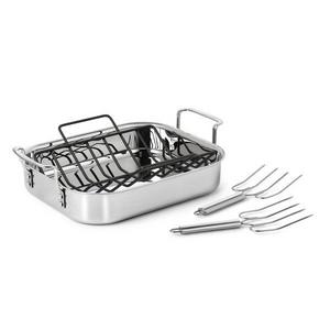 Calphalon | Tri-Ply Stainless Steel Roaster with Rack and Lifters