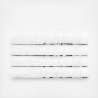 Bold Stripe Solid Cotton Washcloth, Set of 4