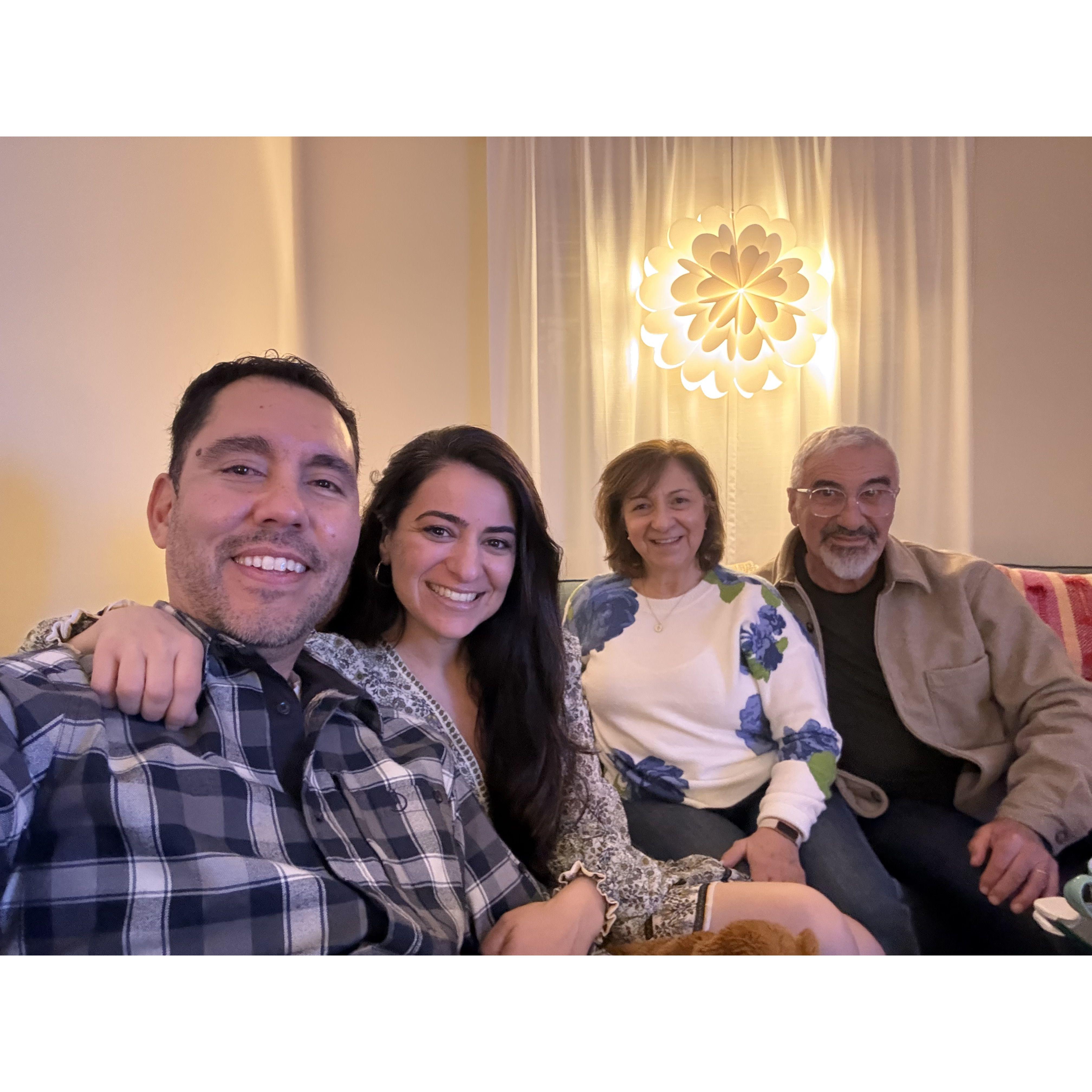 Hanging out at Caro's parent's house- January 2025.