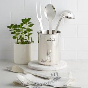 All-Clad - Stainless Steel 6 Piece Kitchen Utensil Crock Set