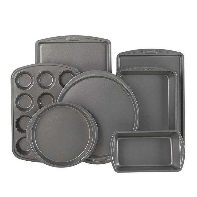 GoodCook 7-Piece Assorted Non-Stick Steel Bakeware Set, Gray