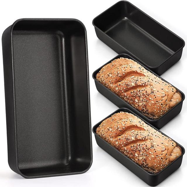 LIANYU 4 Pack Nonstick Loaf Bread Pan for Baking, 9x5 Loaf Pan, Stainless Steel Bread Loaf Baking Pan, Meatloaf Pan Tin for Homemade Bread