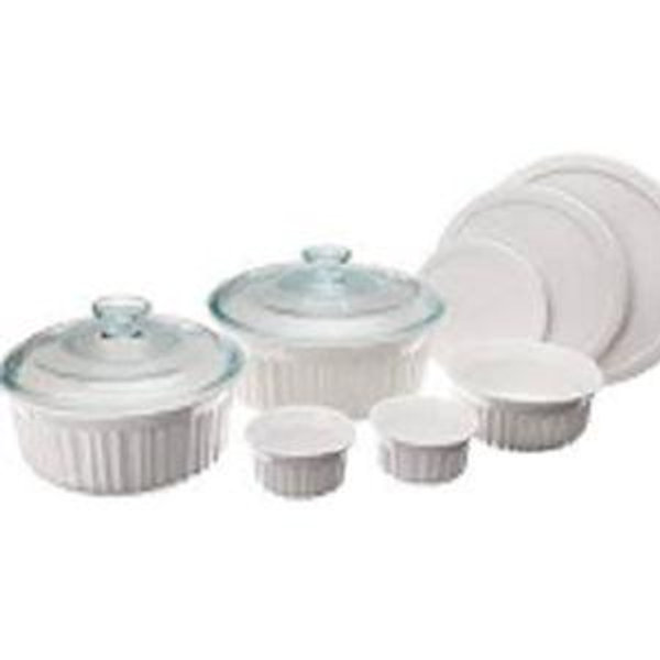 CorningWare French White 10-Pc Ceramic Bakeware Set