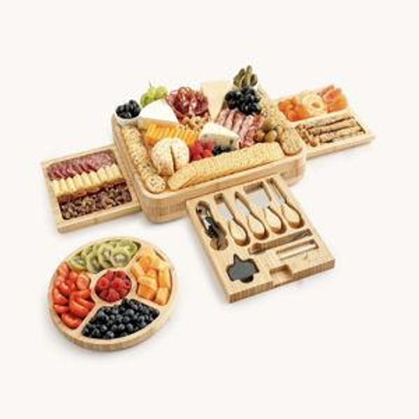 Bamboo Cheese Board Deluxe Set