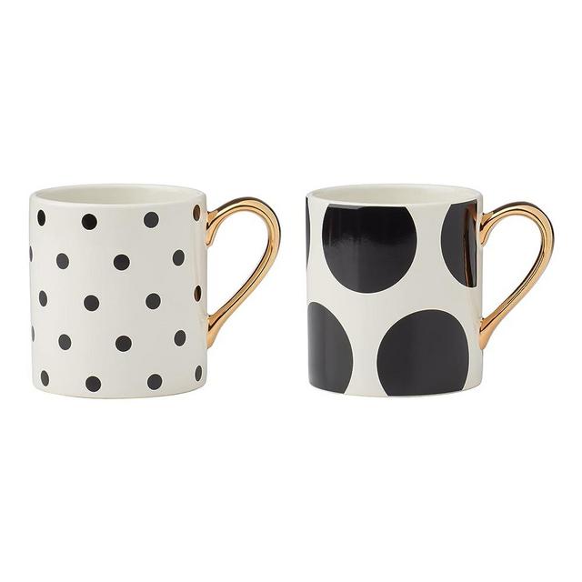 Kate Spade New York Dot Assorted Mugs, Set Of 2, 1.70, White