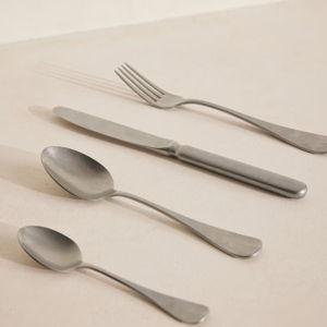 Stonewashed Cutlery, Set of 24, Silver