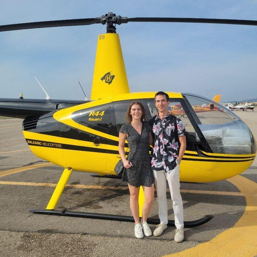 McLane suprised Sophie with a helicopter ride in Mallorca.