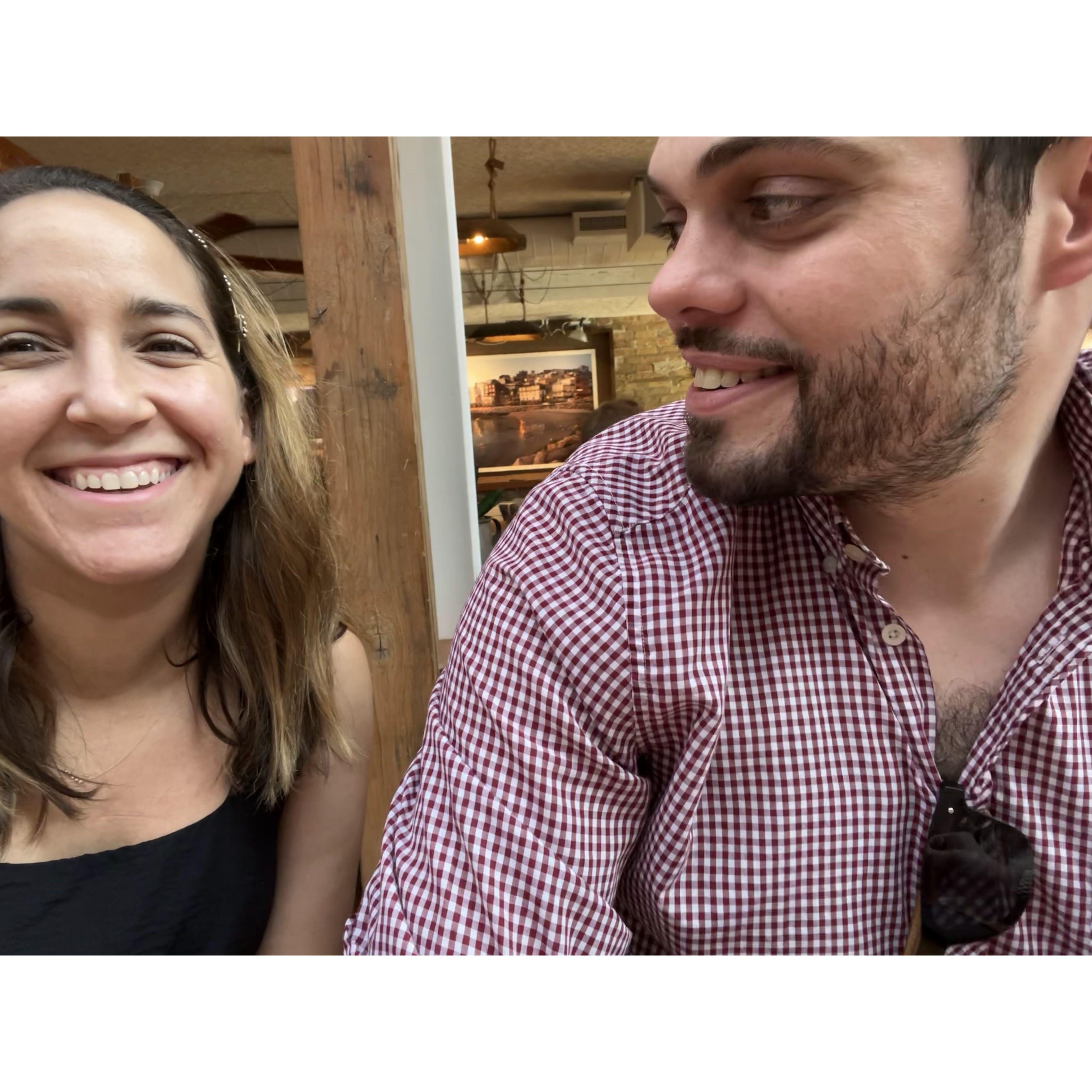 A typical sunny Wicker Park date eating tacos.