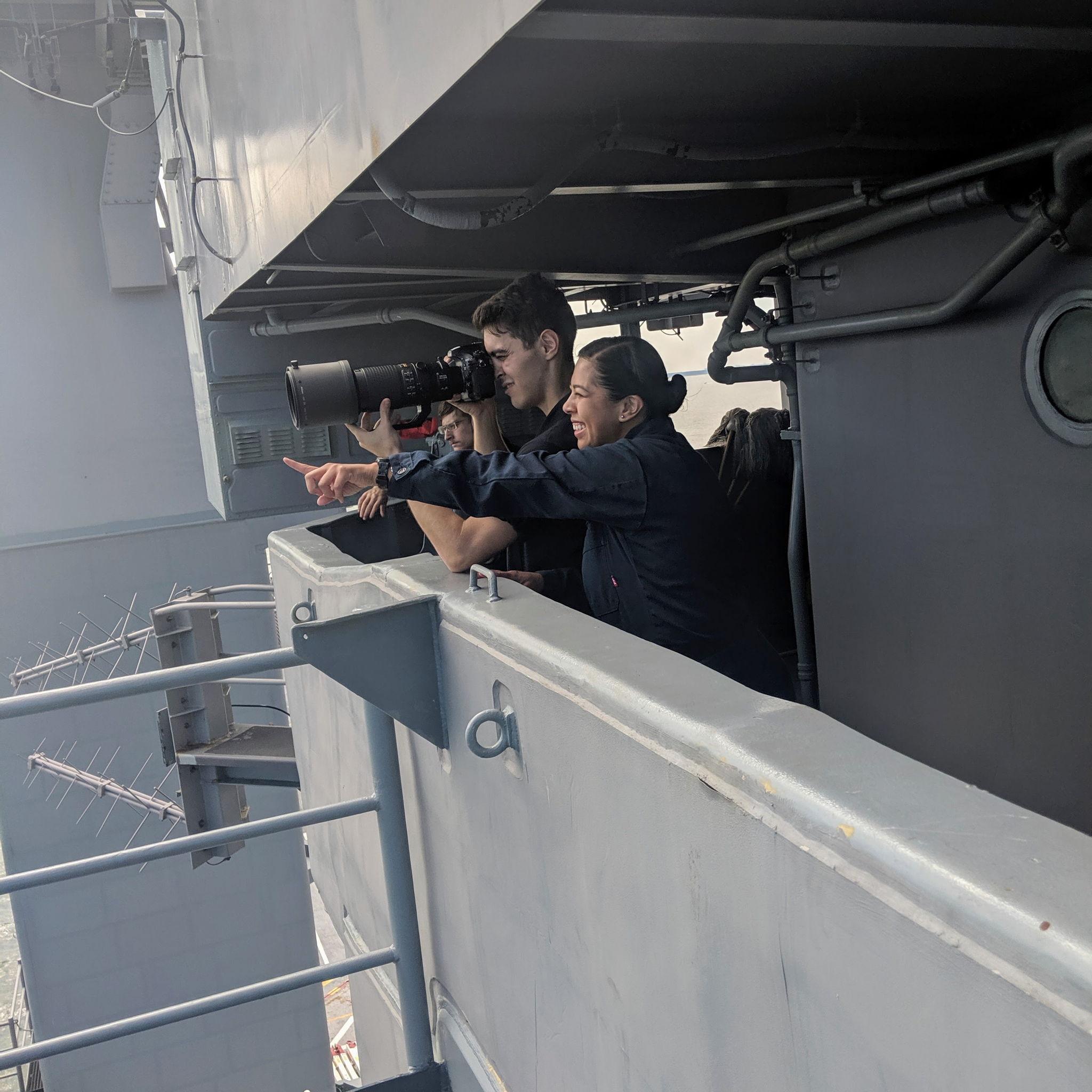 On the job, he took the photos, I wrote the reports.