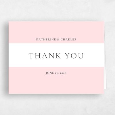 Blush, Pink Wedding Thank You - Potter