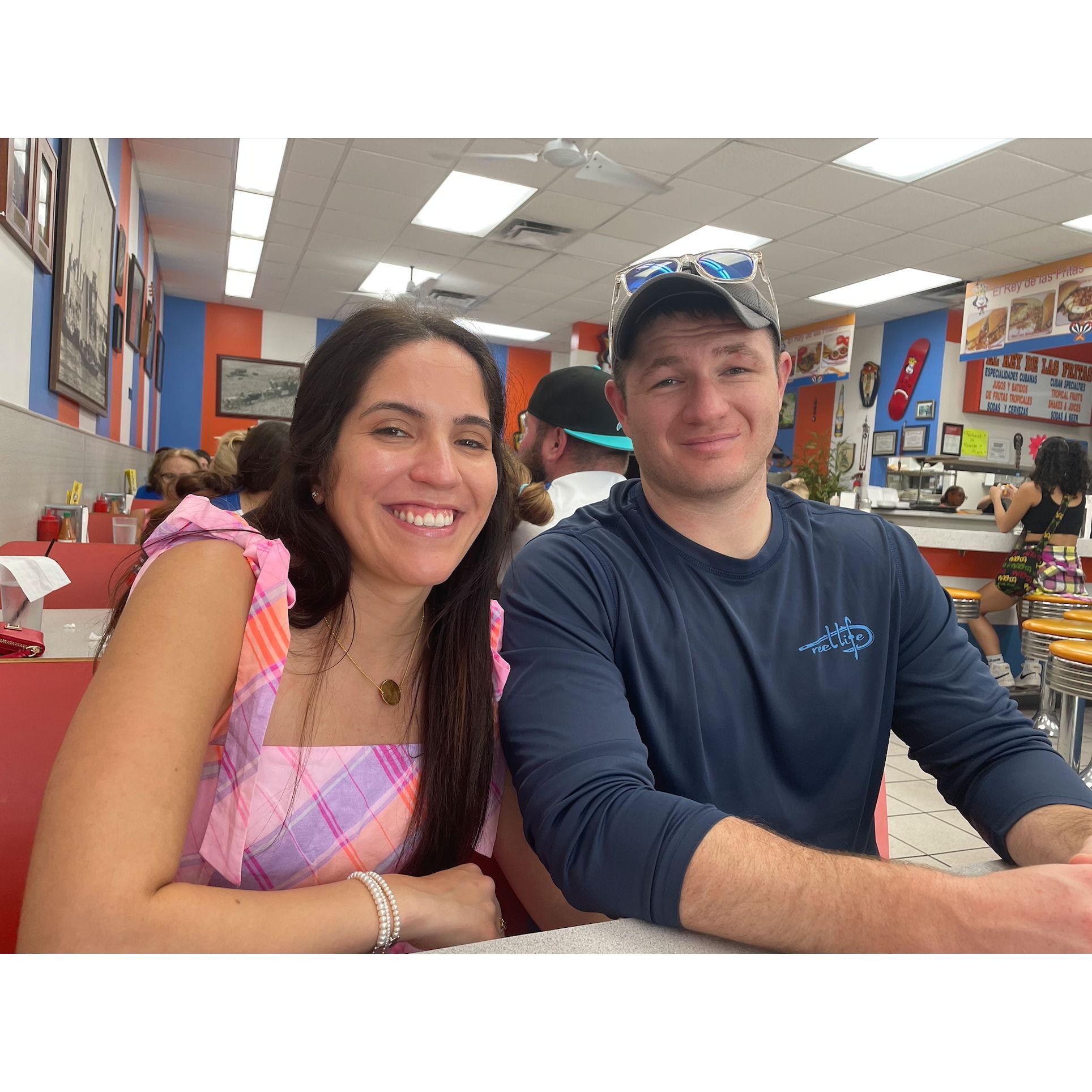 Joe had his first Cuban frita at "El Rey de Las Fritas" in Little Havana.